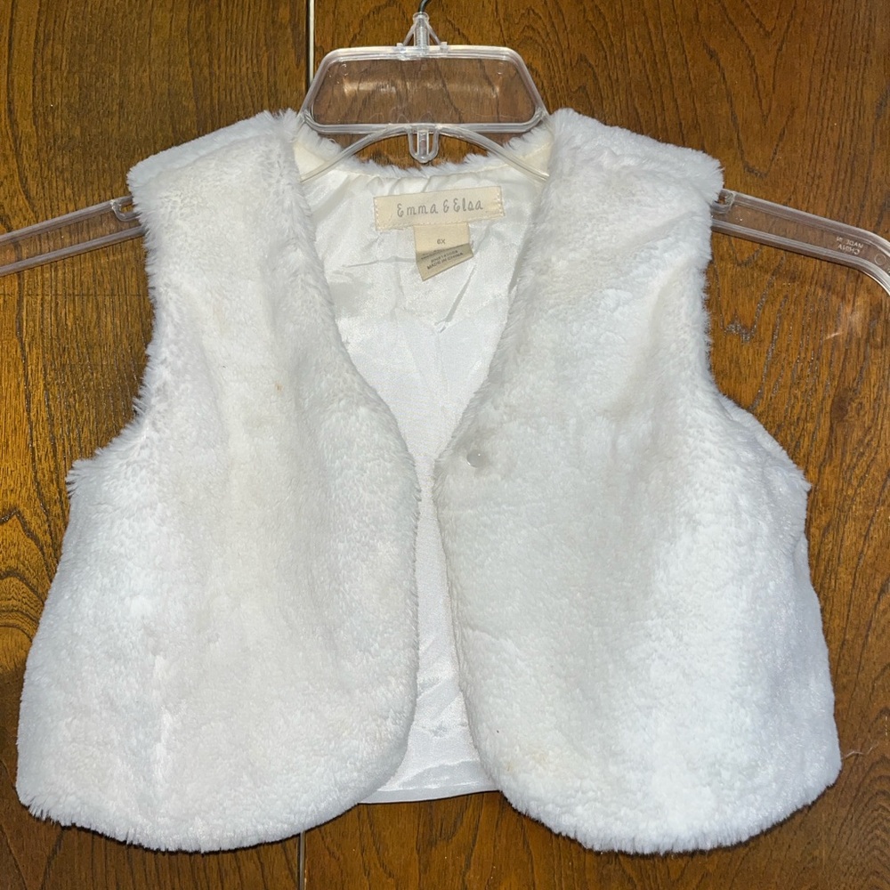 White Faux Fur Vest for Kids